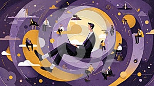 Minimal scene representing structured thinking and self guided cognitive control