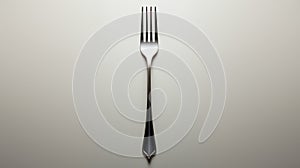 Minimal Sculpture: Dark Silver And Black Fork Isolated On White Background