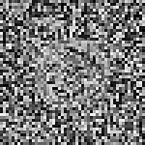 Minimal seamless pixelated mosaic pattern with random pixels. Re