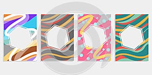 Minimal set abstract background covers design. Colorful halftone gradients. Future geometric patterns. Eps10 vector illustration c