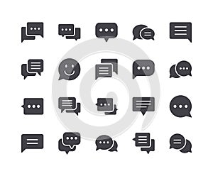 Minimal Set of Chat Bubble Glyph Icons