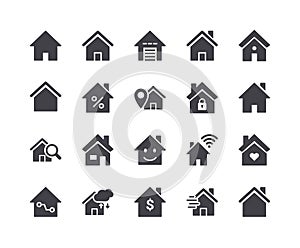 Minimal Set of Smart Home Glyph Icons