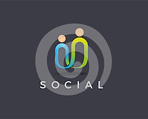 Minimal social logo template - vector illustration