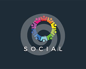 Minimal social logo template - vector illustration