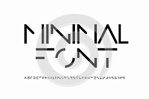 Minimal style font, minimalistic alphabet