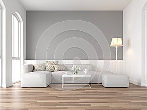 Minimal style vintage living room 3d render