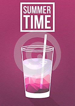 Minimal Summer Cocktail Flyer - Vector Illustration