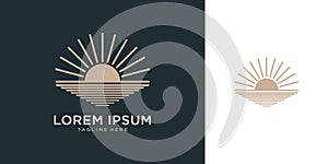 Minimal sunrise horizon logo design