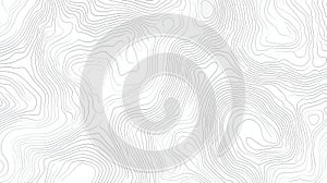 Minimal Topographic Line Map Pattern on White Background