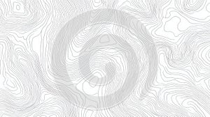 Minimal Topographic Line Map Pattern on White Background