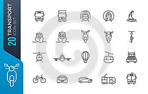 Minimal transport icon set