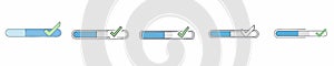 Minimal UI Progress Bar and Loading Status Flat Vector Icon Set