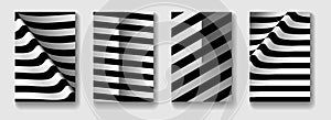 Minimal vector covers design. Black and white stripes. Monochrome templates for placards, banners, flyers, presentations