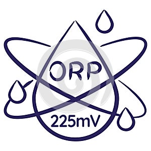 Minimal vector icon of the Oxidation Reduction Potential ORP, calibration 225mV