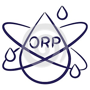 Minimal vector icon of the Oxidation Reduction Potential ORP isolated