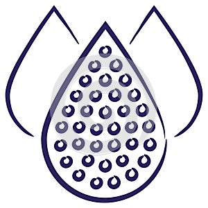 Minimal vector icon of the Total Dissolved Solids TDS, isolated on transparent