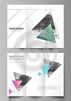 The minimal vector illustration of editable layouts. Modern creative covers design templates for trifold brochure or