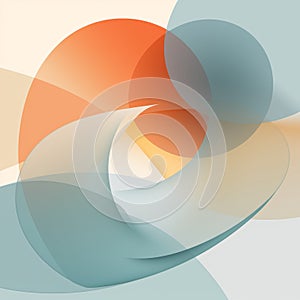 Minimal Vector Illustration With Soft Orange And Light Blue Tones