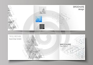 The minimal vector layout. Modern covers design templates for trifold square brochure or flyer. Polygonal background