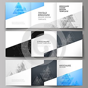 The minimal vector layout. Modern covers design templates for trifold square brochure or flyer. Polygonal background