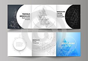 The minimal vector layout. Modern covers design templates for trifold square brochure or flyer. Polygonal background