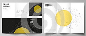 The minimal vector layouts. Modern creative covers design templates for trifold brochure or flyer. Science or technology