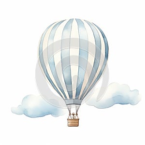 Minimal Watercolor Hot Air Balloon Picture Frame Print