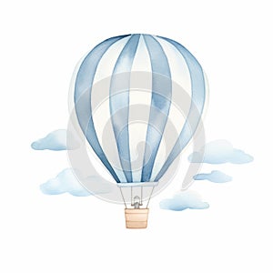 Minimal Watercolor Hot Air Balloon Picture Frame Print