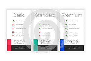 Minimal web plans and pricing comparision template design