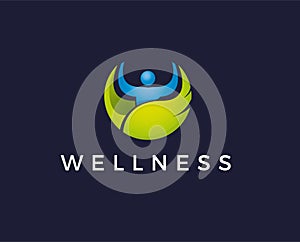 Minimal wellness logo template - vector illustration