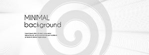 Minimal white banner with wavy lines. Abstract long vector background for facebook cover, web header design