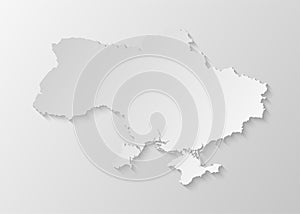 Minimal white map Ukraine, template Europe country