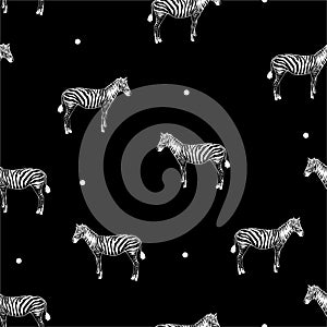 Minimal zebra safari mixed with polka dots seamless pattern in  ,Design for fashion , fabric, web,wallpaper, and all prints