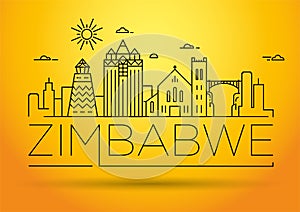 Minimal Zimbabwe Linear Skyline with Typographic Design