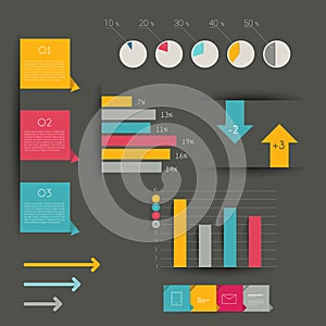 Minimalictic modern infographic folder with diagra