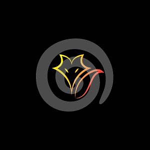 Minimalism fox logo