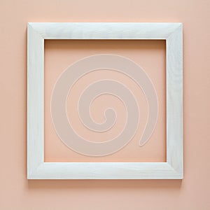 Minimalism. Masterpiece in wooden frame decorated hibiscus flower.