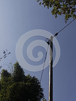 Minimalism Style active Electric Pole with a cables