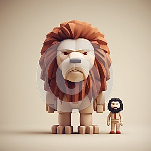 Minimalist 3d Character With Lion: Thomas