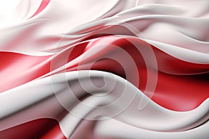 Minimalist 3D Flag of Japan: Smooth Waves on White