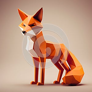 Minimalist 3d Fox Graphic Design Illustration