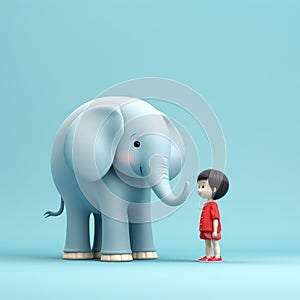 Minimalist 3d Illustration Elephant And Jessica