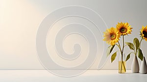 Minimalist 3d Sunflower Vase: Stunning And Serene Home Decor