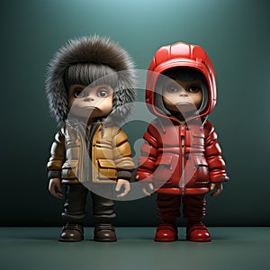 Minimalist 3d Winter Clothing Models With Cute Cartoonish Designs