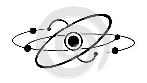 Minimalist Abstract Atomic Model Icon Design, vector design Generative AI