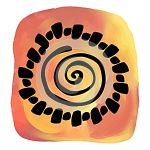 Minimalist abstract boho watercolor shape