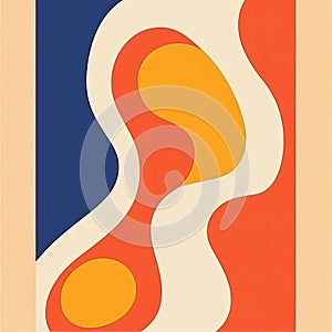 Minimalist Abstract Design Poster With Netherlands Colors