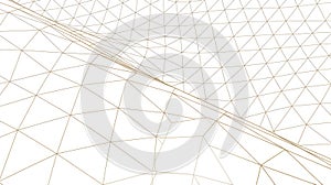 Minimalist abstract digital wireframe grid surface texture on a clean white background