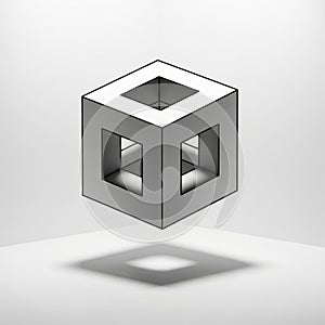 Abstract geometric cube structure for business presentation and engineering