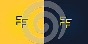 Minimalist Abstract Initial letter FF logo photo
